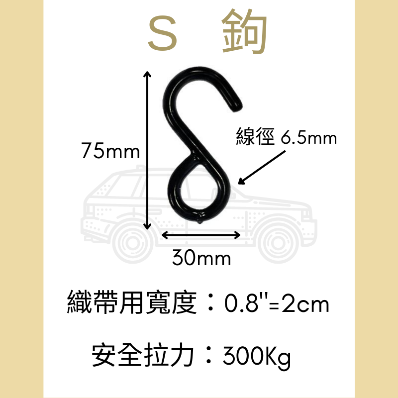 0.8"=2cm S鉤